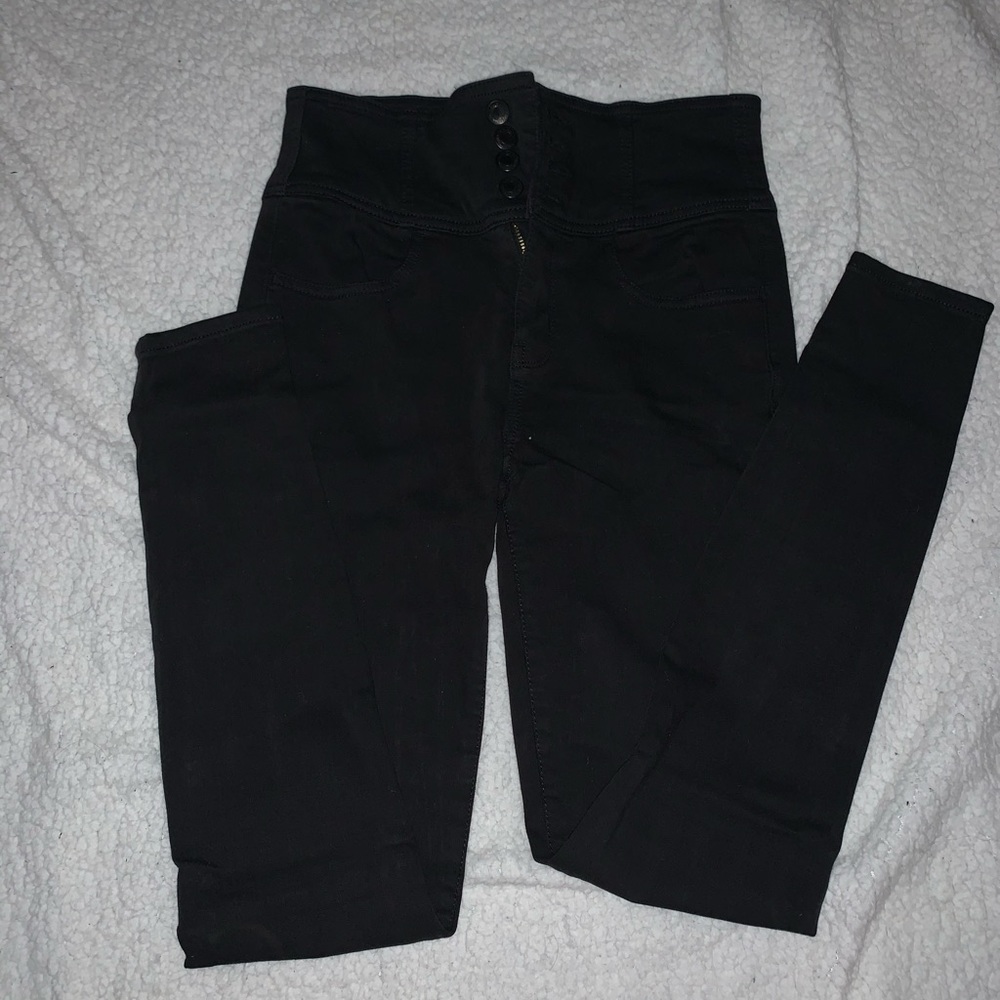 ae super stretch black jeggings